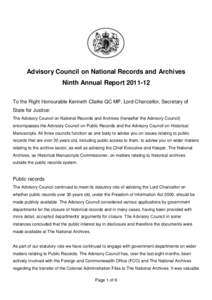 Archive / The National Archives / Government / Records management / Thirty year rule / New York University Archives / Public records / Information / Accountability