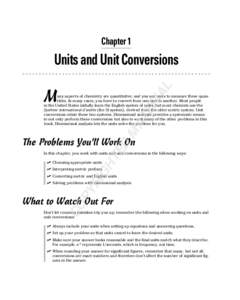 Chapter 1  AL Units and Unit Conversions