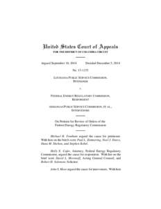 United States Court of Appeals FOR THE DISTRICT OF COLUMBIA CIRCUIT Argued September 18, 2014  Decided December 5, 2014