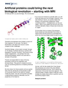 Artificial proteins could bring the next biological revolution – starting with MRI