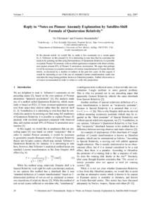 Volume 3  PROGRESS IN PHYSICS July, 2007
