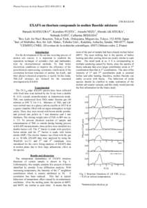 Photon Factory Activity Report 2012 #B  27B/2012G150 EXAFS on thorium compounds in molten fluoride mixtures Haruaki MATSUURA*1, Kazuhiro FUJITA1, Atsushi NEZU1, Hiroshi AKATSUKA1,