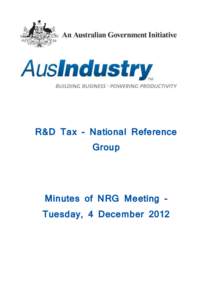 National Reference Group (NRG) Minutes - 4 December 2012