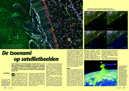 3. Beelden van de tsoenami bij de kust van Andhra Pradesh, India. (Instrument MISR; satelliet: Terra; bron: NASA/GSFC/LaRC/JPL, MISR Team) 1. Het strand van Kalutara op Sri Lanka tijdens de tsoenami van tweede kerstdag. 