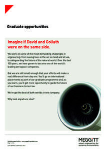 Graduate opportunities  Imagine if David and Goliath were on the same side. We work on some of the most demanding challenges in engineering: from saving lives in the air, on land and at sea,