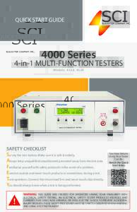 QUICK START GUIDESeries 4-in-1 MULTI-FUNCTION TESTERS Models: 4320, 4520