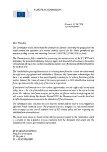 EUROPEAN COMMISSION  Brussels, [removed]C[removed]final  Dear President,