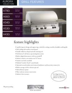 AURORA  GRILL FEATURES COLLECTION MODEL#
