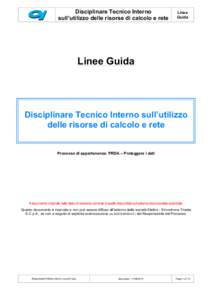 Disciplinare Tecnico Interno sull’utilizzo delle risorse di calcolo e rete Linee Guida