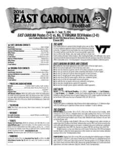 Page 1  East Carolina at Virginia Tech Game 3 - Sept. 13, 2014
