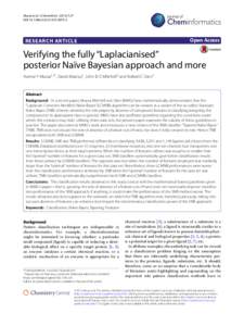 Verifying the fully “Laplacianised” posterior Naïve Bayesian approach and more