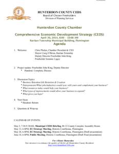 HUNTERDON COUNTY CEDS Board of Chosen Freeholders Division of Planning Services Hunterdon County Chamber Comprehensive Economic Development Strategy (CEDS)