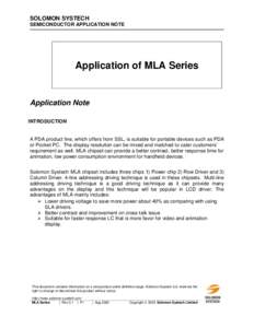 SOLOMON SYSTECH SEMICONDUCTOR APPLICATION NOTE Application of MLA Series  Application Note