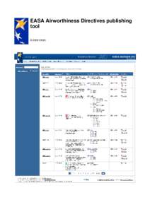 EASA Airworthiness Directives publishing tool © 2008 EASA 2