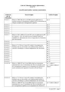 Microsoft Word - Livre 6 - Nouvelle Numérotation - Ancienne numérotation