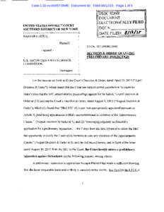 Case 1:15-cvRMB Document 60 FiledPage 1 of 5  USDC SONY DOCUMENT ELECTRONICALLY FILED UNITED STATES DISTRICT COURT