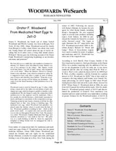 WOODWARDs WeSearch RESEARCH NEWSLETTER Vol. 6 July 1998