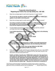 Safety / Drain / Swimming pool / Risk / American National Standards Institute / California Department of Public Health / Trench drain / Occupational safety and health / EISA Title 14: Virginia Graeme Baker Pool and Spa Safety Act / 110th United States Congress / Consumer protection law / Virginia Graeme Baker Pool And Spa Safety Act