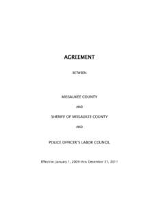 AGREEMENT BETWEEN MISSAUKEE COUNTY AND