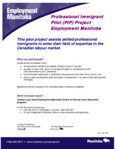 Professional Immigrant Pilot (PIP) Project