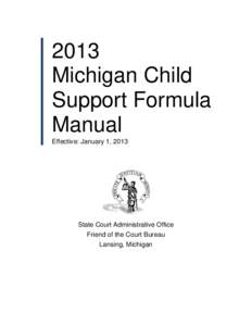 2013 Michigan Child Support Formula Manual