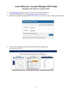 Active Directory Account Manager SSO Guide Managing Active Directory Accounts in SSO.    