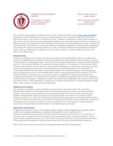 University of Massachusetts Amherst / Massachusetts / Education in the United States / Higher education in the United States / University of Massachusetts Amherst School of Public Health and Health Sciences