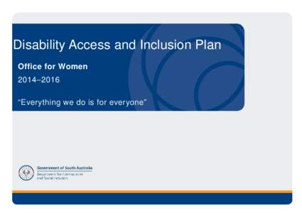 Office for Women Disability Access and Inclusion Plan FINAL