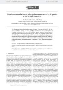 Atmospheric radiative transfer codes / Weather prediction / Statistical forecasting / RTTOV / Data assimilation / Principal component analysis / European Centre for Medium-Range Weather Forecasts / MetOp / Atmospheric sciences / Meteorology / Statistics