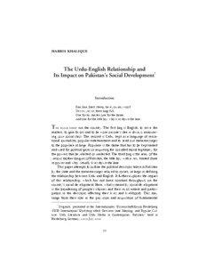 harris khalique  The Urdu-English Relationship and