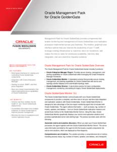 Oracle Management Pack for Oracle GoldenGate Data Sheet
