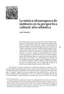 La música afrouruguaya de tambores en la perspectiva cultural afro-atlántica