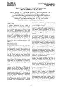 Eighth International IBPSA Conference Eindhoven, Netherlands August 11-14, 2003 ANALYSIS OF ENVELOPE THERMAL BEHAVIOUR THROUGH PARAMETRIC STUDIES