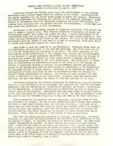 FRANCES SIMES HASTINGS NATURAL HISTORY RESERVATION SUIlllnary of Activities to May 31, 1952 Activities through the fifteen.years sinc~ th~ establis~ent of the Hastings ReservatiQn nave provided ample baS1S for studles ln