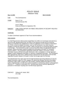 Task Force Report on Public Disclosure of Security-Related Information