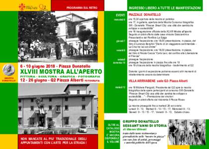 INGRESSO LIBERO A TUTTE LE MANIFESTAZIONI  PROGRAMMA SUL RETRO EVENTI mercoledì 6