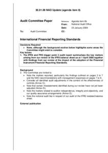 International Financial Reporting Standards, Audit Committee meeting, 30 January 2009