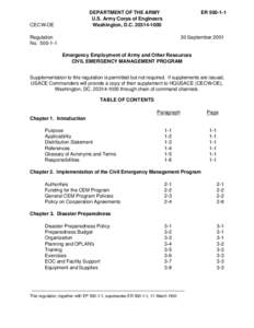 DEPARTMENT OF THE ARMY U.S. Army Corps of Engineers Washington, D.C[removed]CECW-OE