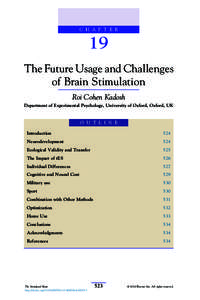 CHAPTER 19 - The Future Usage and Challenges of Brain Stimulation