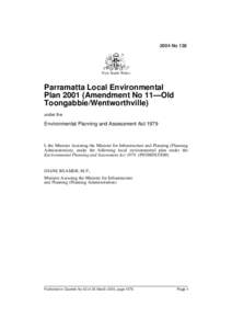 2004 No 138  New South Wales Parramatta Local Environmental Plan[removed]Amendment No 11—Old