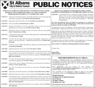 PUBLIC NOTICES NoTiCe iN aCCordaNCe WiTh seCTioN 73 oF The PlaNNiNg (lisTed buildiNgs aNd CoNserVaTioN areas) aCT 1990 CoNCerNiNg ProPosed deVeloPMeNT iN a CoNserVaTioN area[removed]