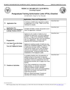 BUSINESS, CONSUMER SERVICES, AND HOUSING AGENCY - Department of Consumer Affairs  EDMUND G. BROWN JR., Governor MEDICAL BOARD OF CALIFORNIA Licensing Program