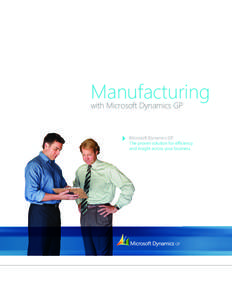 Business software / Microsoft Dynamics GP / Manufacturing / Management / Microsoft Dynamics / Microsoft / Inventory / Performance indicator / Microsoft Dynamics ERP / Business / Accounting software / ERP software
