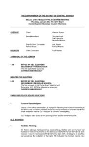 Police board / Central Saanich Police Service / Meetings / Minutes / Parliamentary procedure