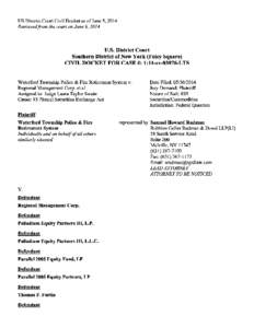 Waterford Township Police & Fire Retirement System, et al. v. Regional Management Corp., et al. 14-CV[removed]U.S. District Court Civil Docket