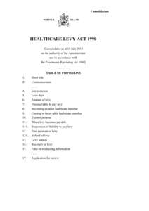 Consolidation NORFOLK ISLAND  HEALTHCARE LEVY ACT 1990