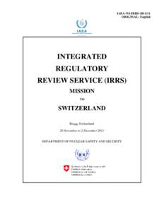 IAEA-NS-IRRSORIGINAL: English INTEGRATED REGULATORY REVIEW SERVICE (IRRS)