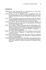 73  R. Allsopp and T.K. Phillemon-Motsu REFERENCES Douthwaite, R.J[removed]Non-target effects of insecticides used in tsetse control