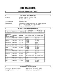 FIRE TRAK CORP. MATERIAL SAFETY DATA SHEET SECTION I - IDENTIFICATION Products:  Fire Trak - Deflection & Firestop Track