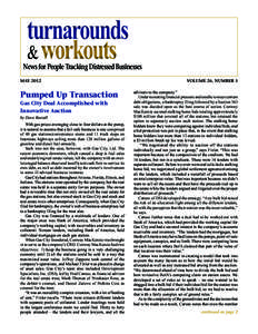 turnarounds workouts News for People Tracking Distressed Businesses MAY 2012